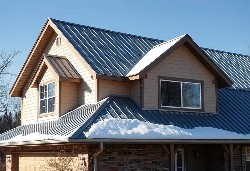 Illustration of house with a standing-seam metal roof, as found in 1980-era homes