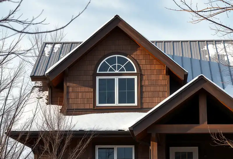 Illustration of house with a standing-seam metal roof in a 1980-era home