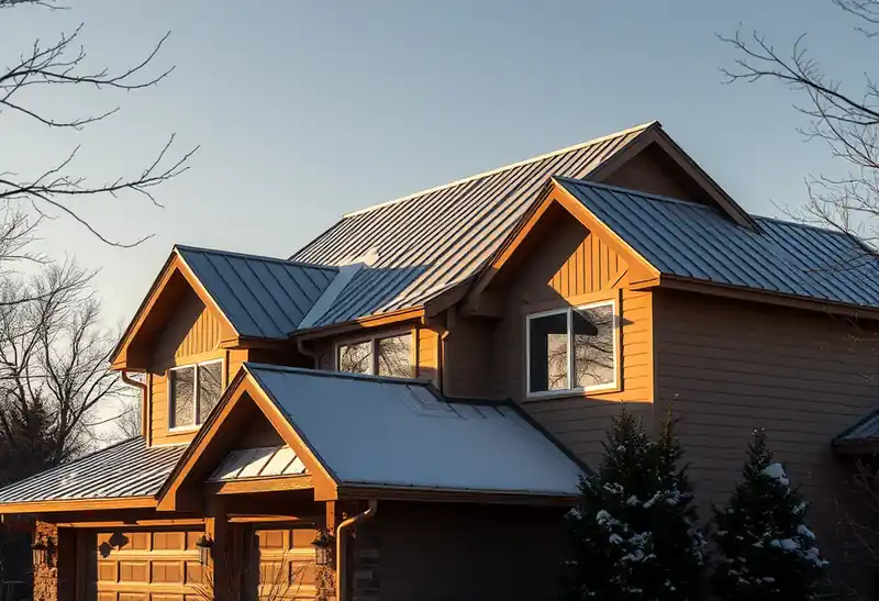 Illustration of house with a standing-seam metal roof in a 1980-era home